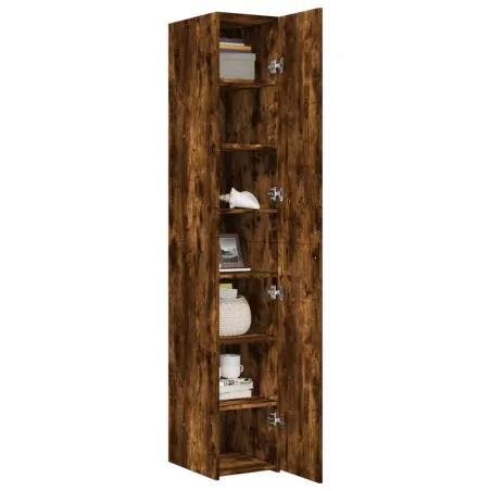 Buffet haut chêne fumé 30x42,5x185 cm bois d'ingénierie