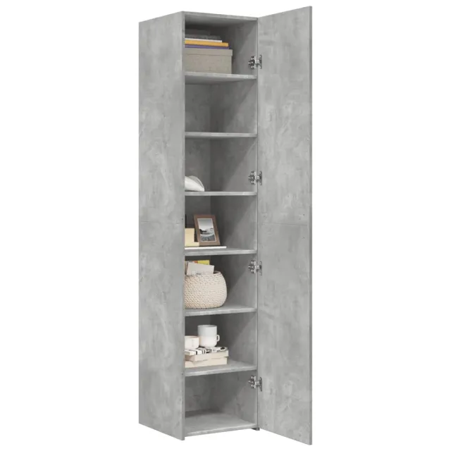 Buffet haut gris béton 40x42,5x185 cm bois d'ingénierie