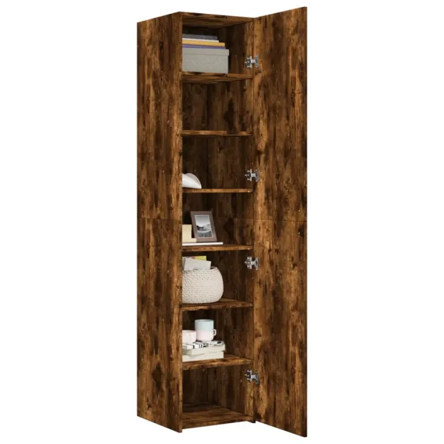 Buffet haut chêne fumé 40x42,5x185 cm bois d'ingénierie