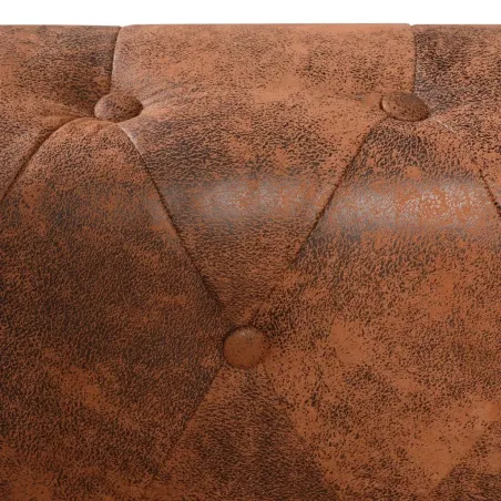 Canapé d'angle Chesterfield 5 plcs Cuir artificiel Marron