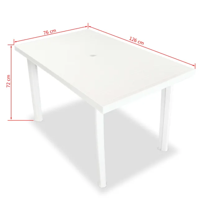 Mobilier à manger d'extérieur 5 pcs Plastique Blanc
