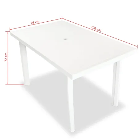 Ensemble à manger d'extérieur 7 pcs Plastique Blanc