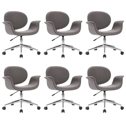 Chaises pivotantes à manger lot de 6 gris tissu 2