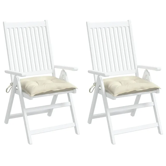 Coussins de chaise lot de 2 blanc crème 40x40x7 cm tissu oxford