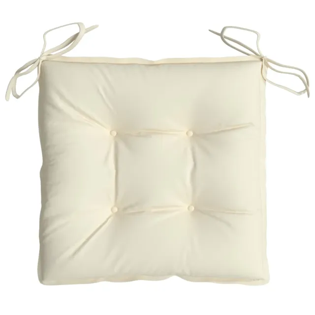 Coussins de chaise lot de 2 blanc crème 40x40x7 cm tissu oxford