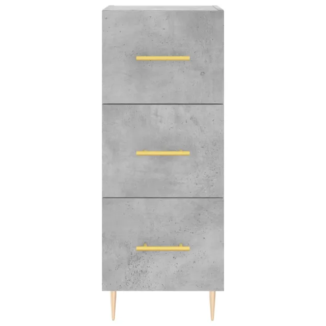 Buffet haut Gris béton 34,5x34x180 cm Bois d'ingénierie