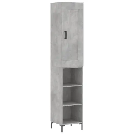 Buffet haut Gris béton 34,5x34x180 cm Bois d'ingénierie 2