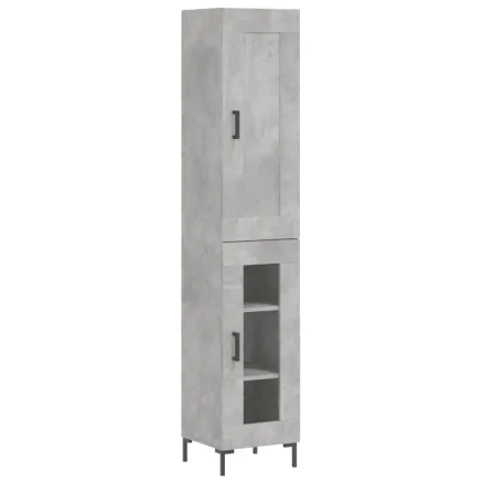 Buffet haut Gris béton 34,5x34x180 cm Bois d'ingénierie 2