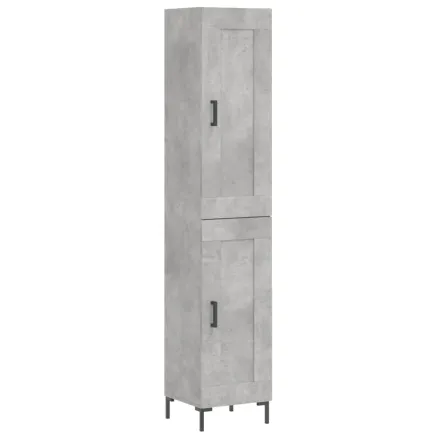 Buffet haut Gris béton 34,5x34x180 cm Bois d'ingénierie 2