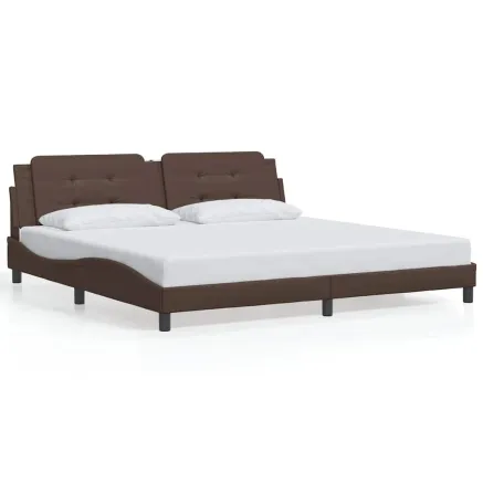 Cadre de lit sans matelas Zadar marron 200x200 cm similicuir 2