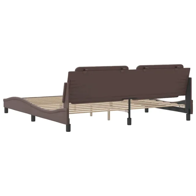 Cadre de lit sans matelas Zadar marron 200x200 cm similicuir