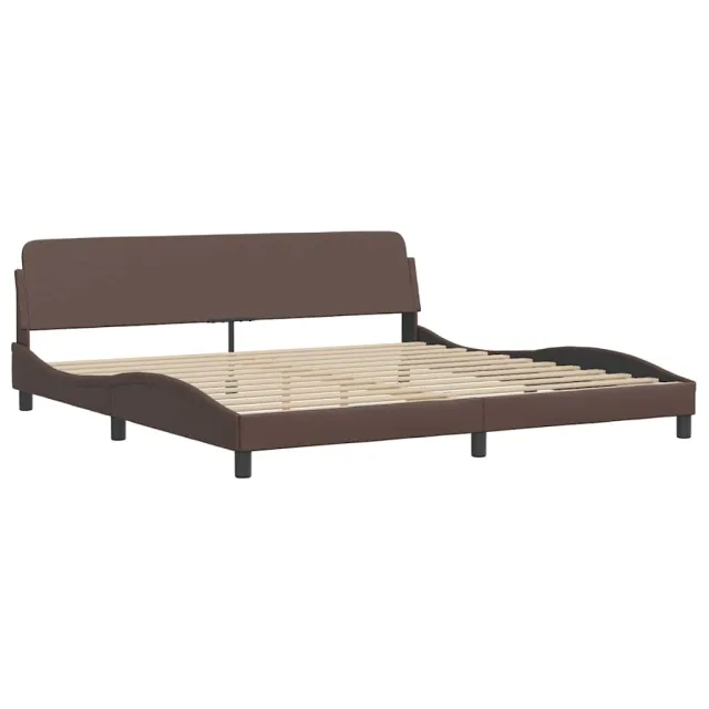 Cadre de lit sans matelas Zadar marron 200x200 cm similicuir