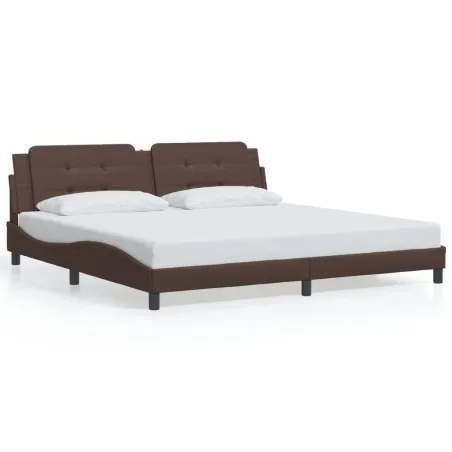 Cadre de lit avec LED sans matelas Zadar marron 200x200 cm