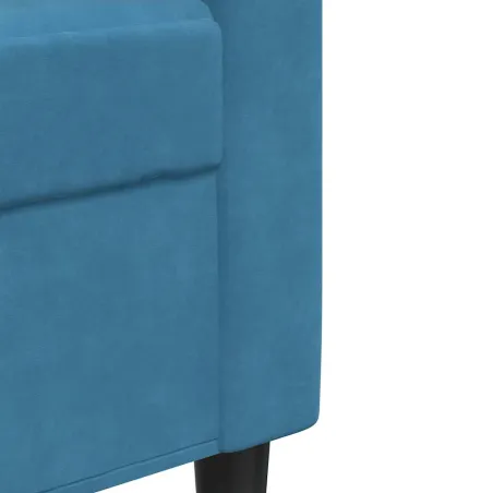 Ensemble de canapés 3pcs et coussins et traversins bleu velours