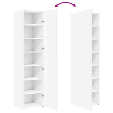 Buffet haut blanc 45x42,5x185 cm bois d'ingénierie