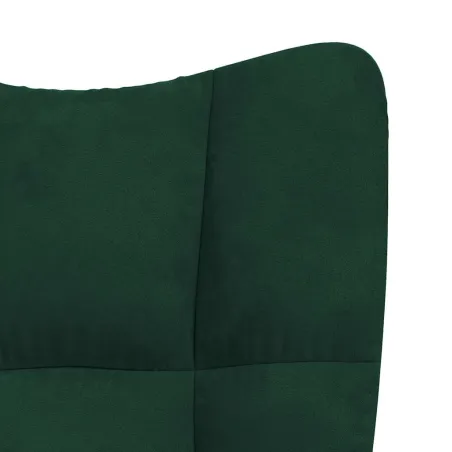 Chaise à bascule Vert foncé Velours