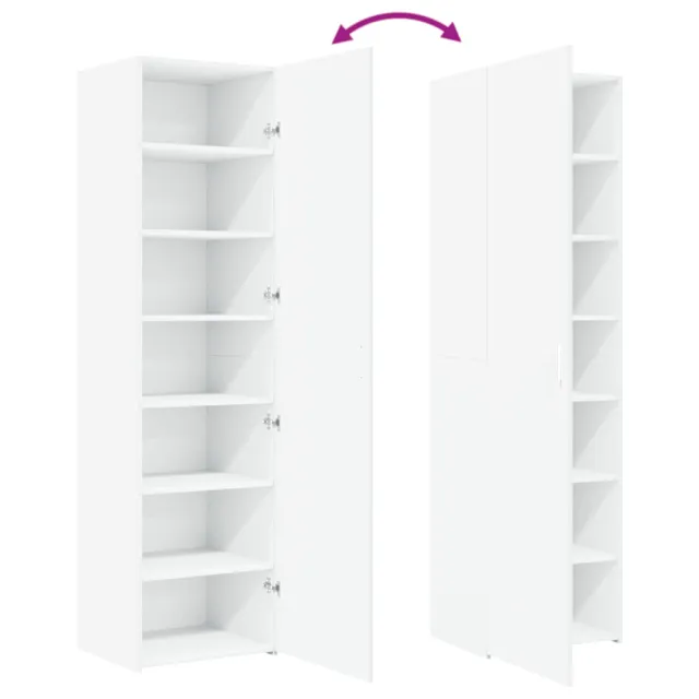 Buffet haut blanc 50x42,5x185 cm bois d'ingénierie