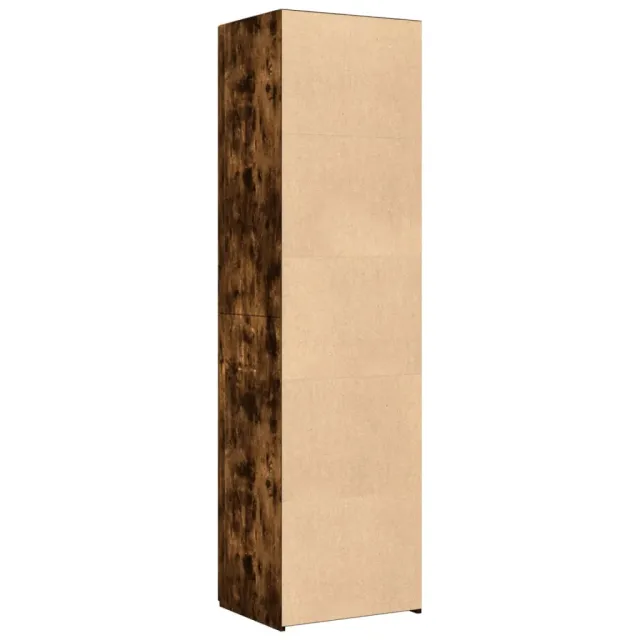 Buffet haut chêne fumé 50x42,5x185 cm bois d'ingénierie