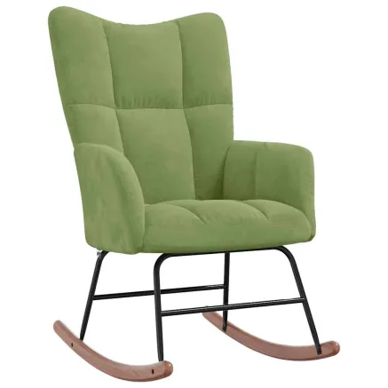 Chaise à bascule Vert clair Velours 2