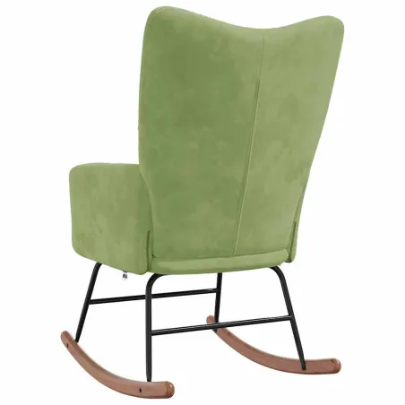 Chaise à bascule Vert clair Velours