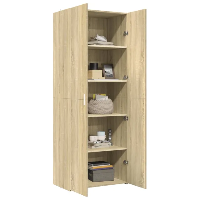 Buffet haut chêne sonoma 70x42,5x185 cm bois d'ingénierie