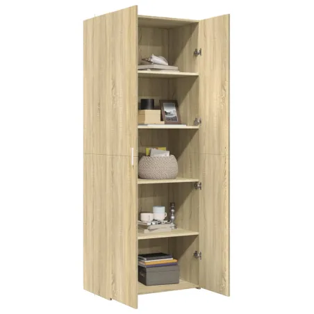 Buffet haut chêne sonoma 70x42,5x185 cm bois d'ingénierie