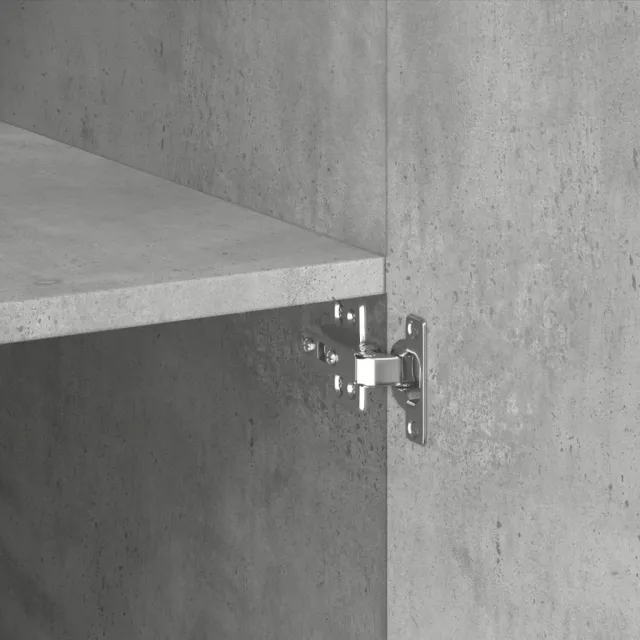 Buffet haut gris béton 70x42,5x185 cm bois d'ingénierie