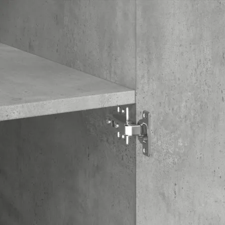 Buffet haut gris béton 70x42,5x185 cm bois d'ingénierie