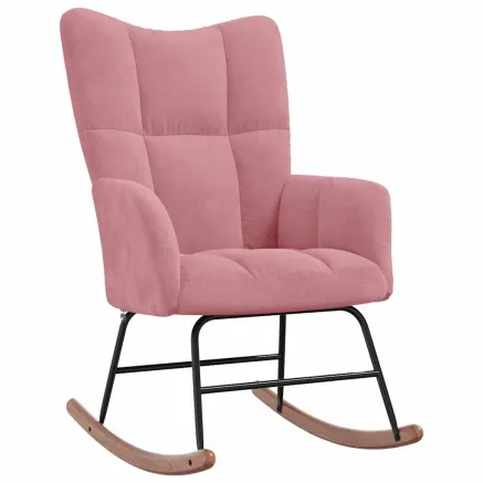 Chaise à bascule Rose Velours 2