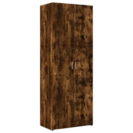 Buffet haut chêne fumé 70x42,5x185 cm bois d'ingénierie 2