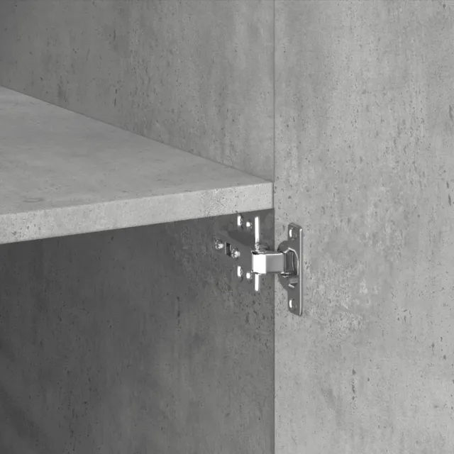 Buffet haut gris béton 80x42,5x185 cm bois d'ingénierie