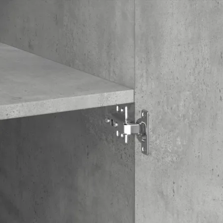 Buffet haut gris béton 80x42,5x185 cm bois d'ingénierie