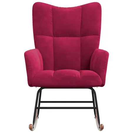 Chaise à bascule Rouge bordeaux Velours