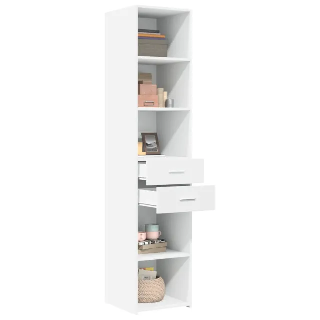 Buffet haut blanc 40x42,5x185 cm bois d'ingénierie