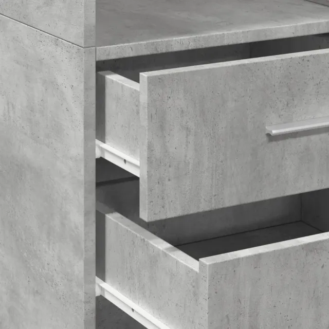 Buffet haut gris béton 40x42,5x185 cm bois d'ingénierie