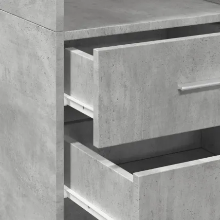 Buffet haut gris béton 40x42,5x185 cm bois d'ingénierie