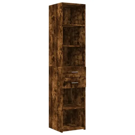 Buffet haut chêne fumé 40x42,5x185 cm bois d'ingénierie 2