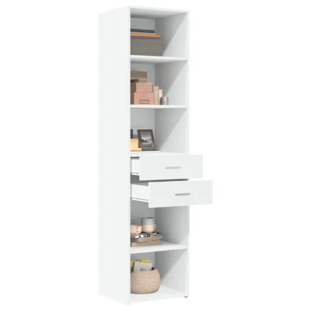 Buffet haut blanc 45x42,5x185 cm bois d'ingénierie