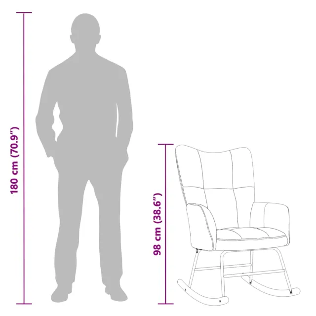 Chaise à bascule Noir Velours