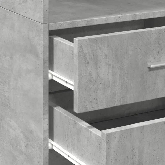 Buffet haut gris béton 45x42,5x185 cm bois d'ingénierie