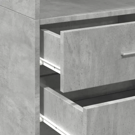 Buffet haut gris béton 45x42,5x185 cm bois d'ingénierie