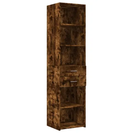 Buffet haut chêne fumé 45x42,5x185 cm bois d'ingénierie 2
