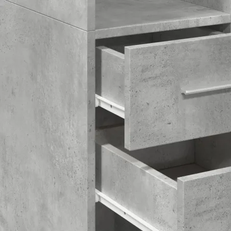 Buffet haut gris béton 50x42,5x185 cm bois d'ingénierie