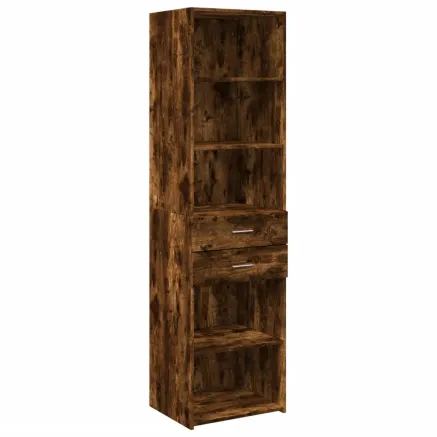 Buffet haut chêne fumé 50x42,5x185 cm bois d'ingénierie 2
