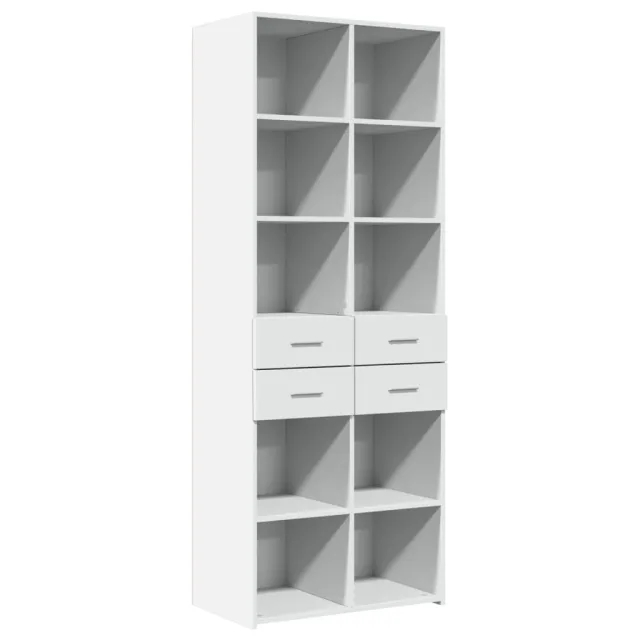 Buffet haut blanc 70x42,5x185 cm bois d'ingénierie