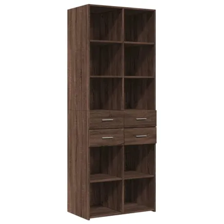 Buffet haut chêne marron 70x42,5x185 cm bois d'ingénierie 2
