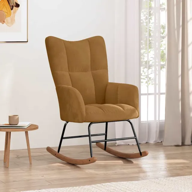 Chaise à bascule Marron Velours