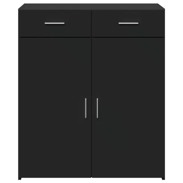 Buffet noir 80x42,5x93 cm bois d'ingénierie