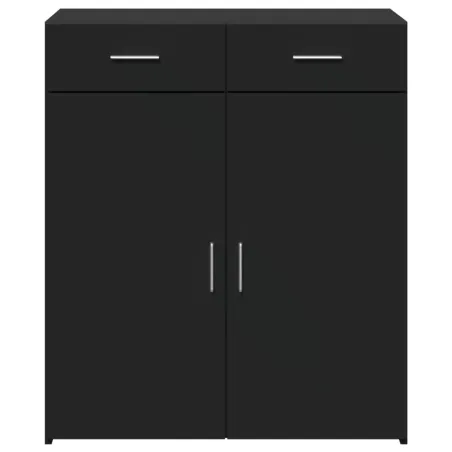 Buffet noir 80x42,5x93 cm bois d'ingénierie