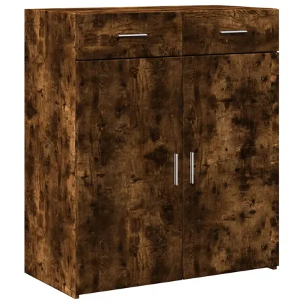 Buffet chêne fumé 80x42,5x93 cm bois d'ingénierie 2